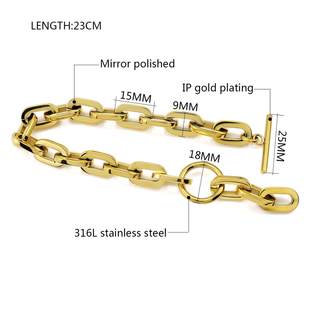 18K Gold Plated Toggle Chain Necklace – Unisex Style