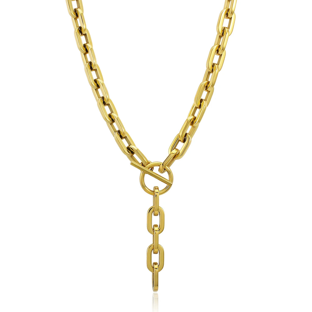 18K Gold Plated Toggle Chain Necklace – Unisex Style