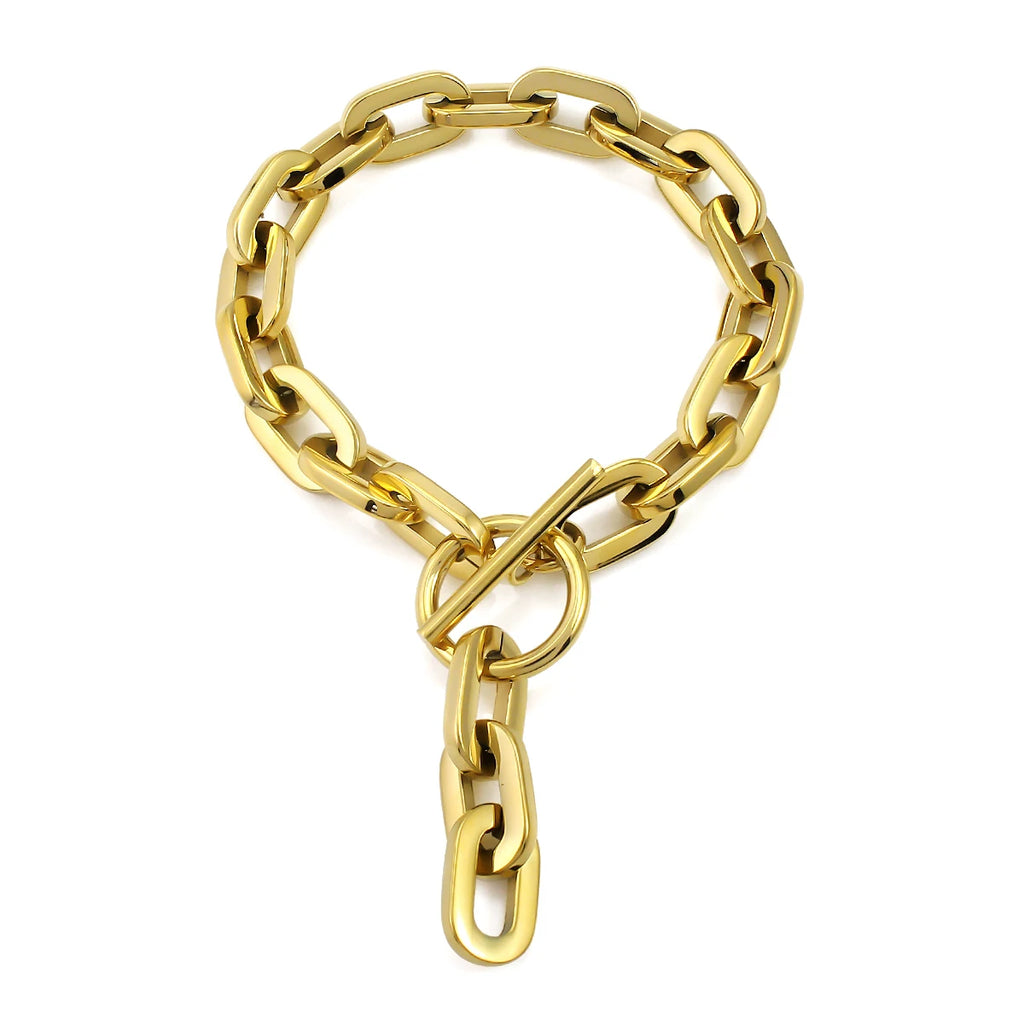 18K Gold Plated Toggle Chain Necklace – Unisex Style