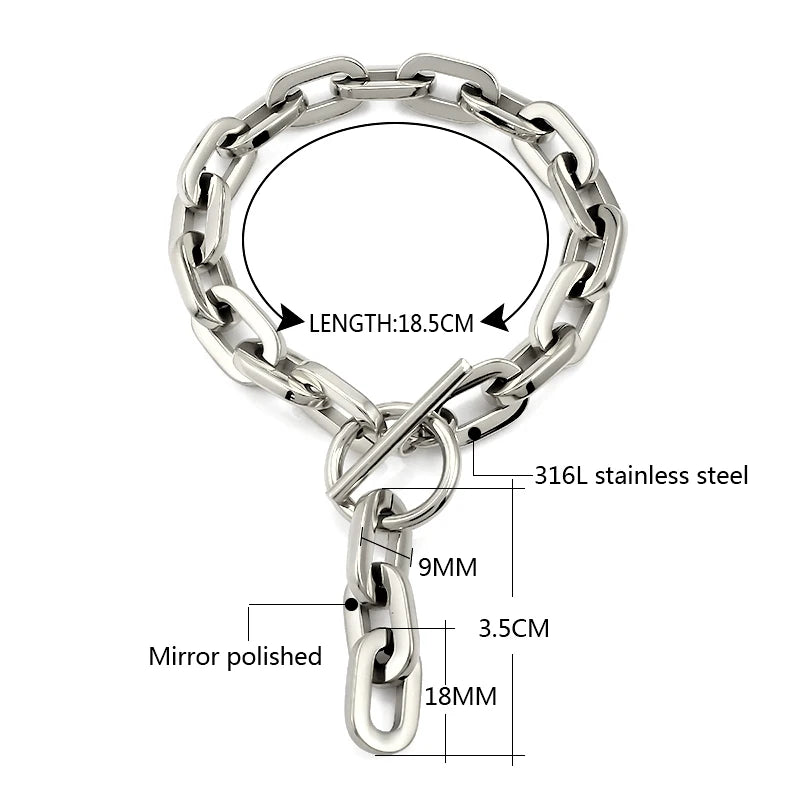 18K Gold Plated Toggle Chain Necklace – Unisex Style