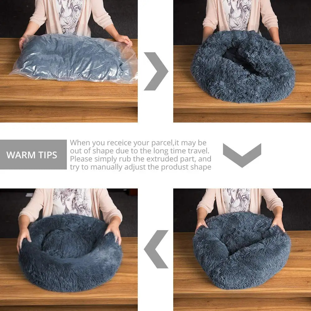NovaZone Round Plush Pet Bed — 6 Sizes, Ultra Soft