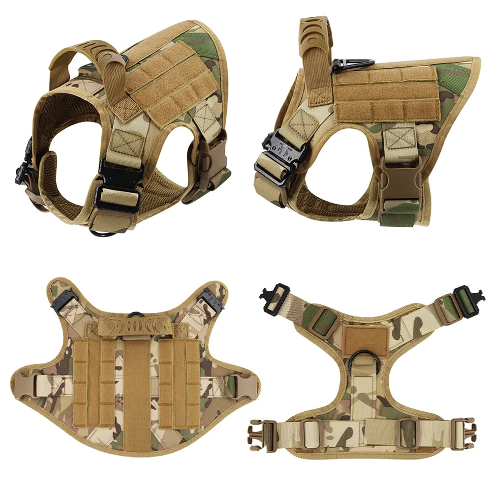 Tactical Military Dog Harness & Leash Set for Large Dogs — Training, Walking & Hunting