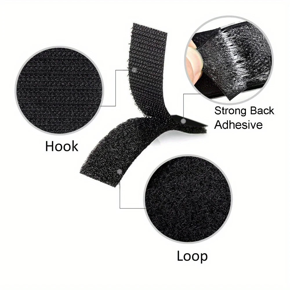 10Pcs Strong Self-Adhesive Hook and Loop Fastener Tape Rectangle Nylon Sticker Adhesive Tape With Strong Glue For DIY CraftNylon