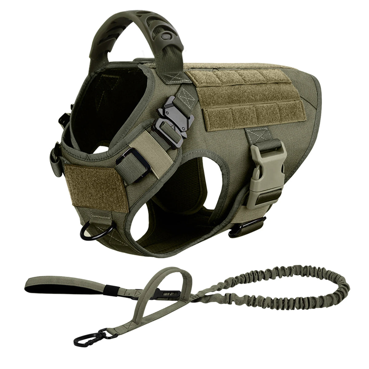 Tactical Military Dog Harness & Leash Set for Large Dogs — Training, Walking & Hunting