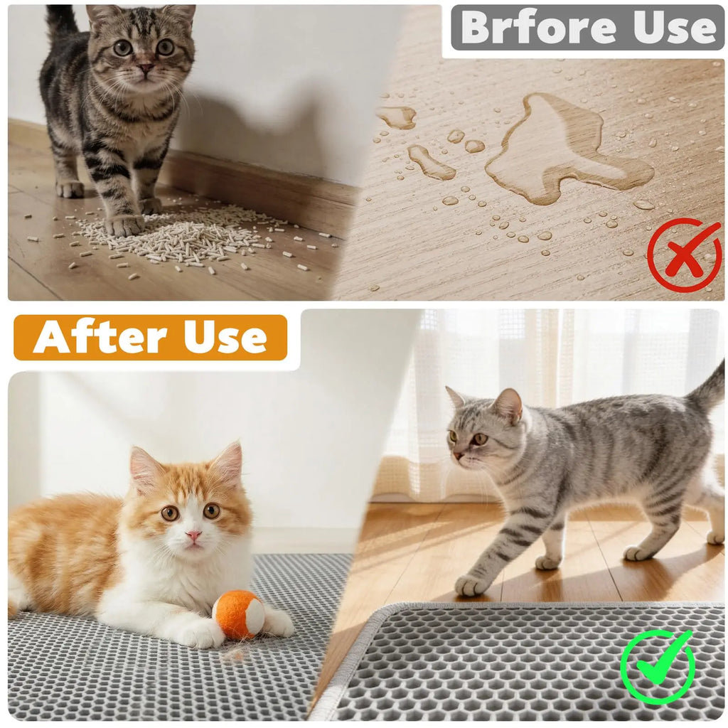NovaZone Premium Cat Litter Box Mat — Anti-Slip & Easy Clean