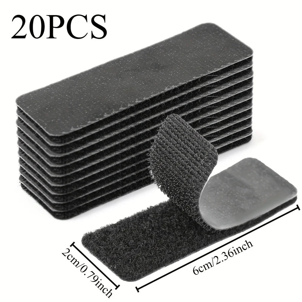 10Pcs Strong Self-Adhesive Hook and Loop Fastener Tape Rectangle Nylon Sticker Adhesive Tape With Strong Glue For DIY CraftNylon