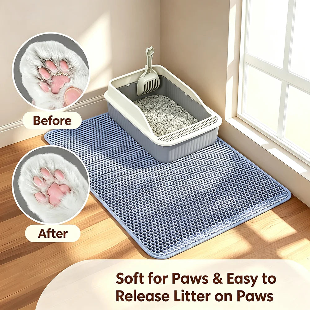 NovaZone Premium Cat Litter Box Mat — Anti-Slip & Easy Clean