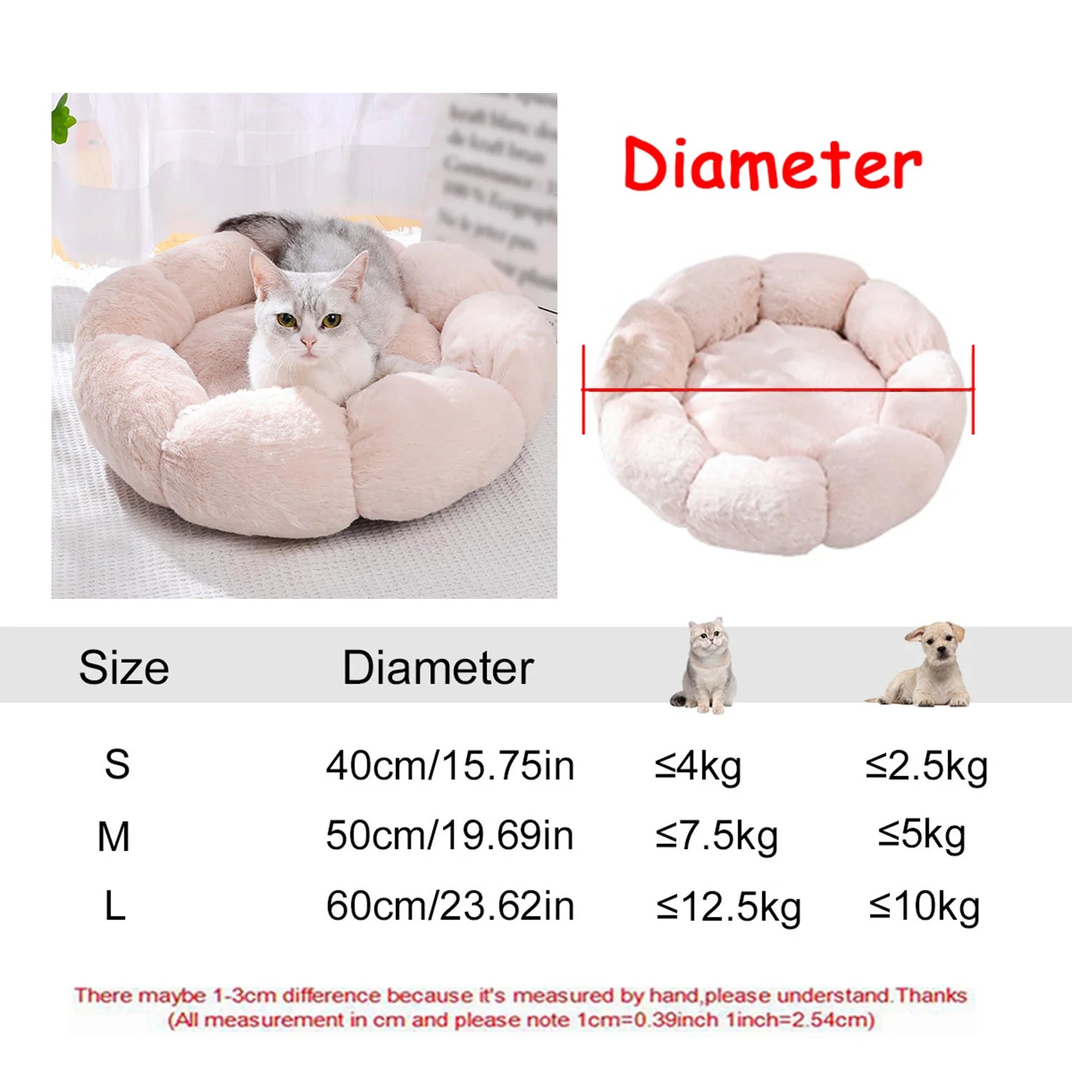 NovaZone Round Plush Pet Bed — 6 Sizes, Ultra Soft