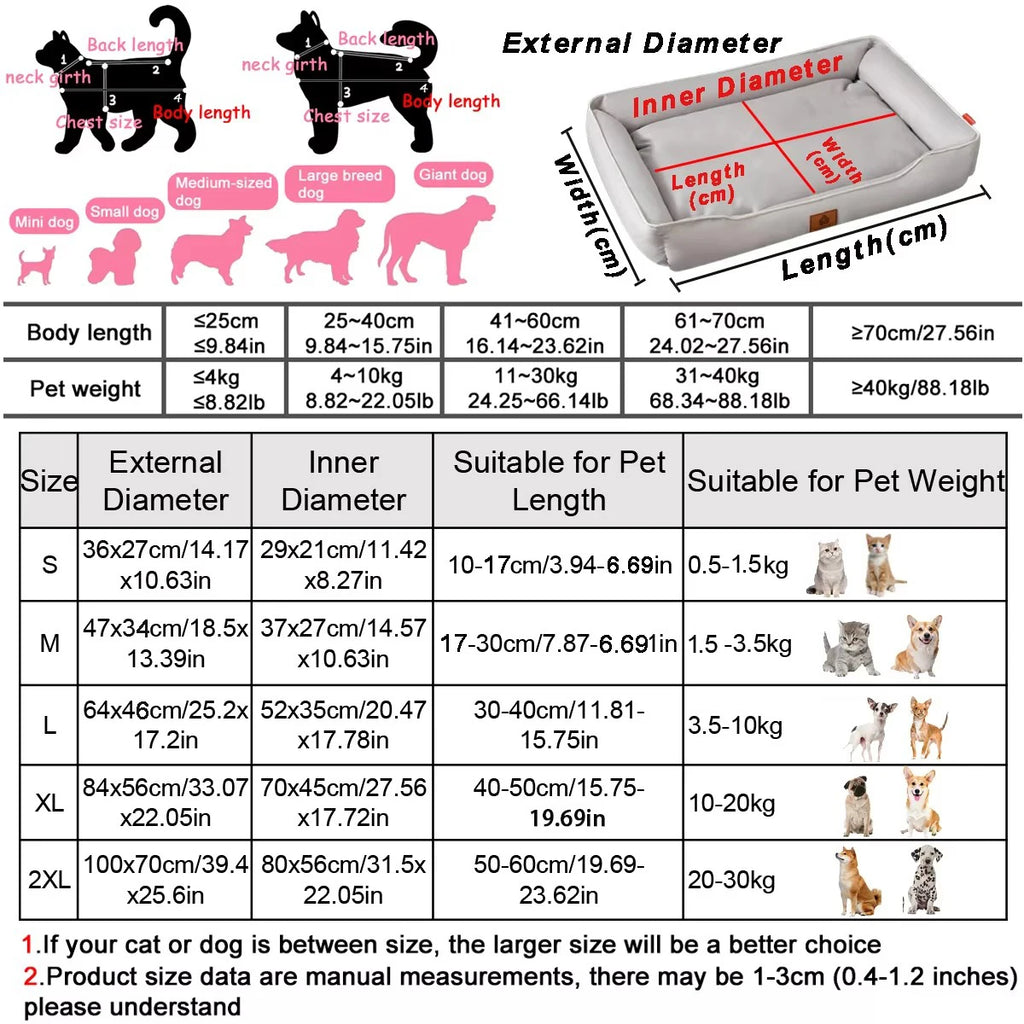 NovaZone All-Season Square Dog Bed — Bite-Resistant Comfort