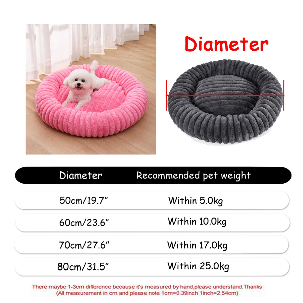 NovaZone Round Plush Pet Bed — 6 Sizes, Ultra Soft