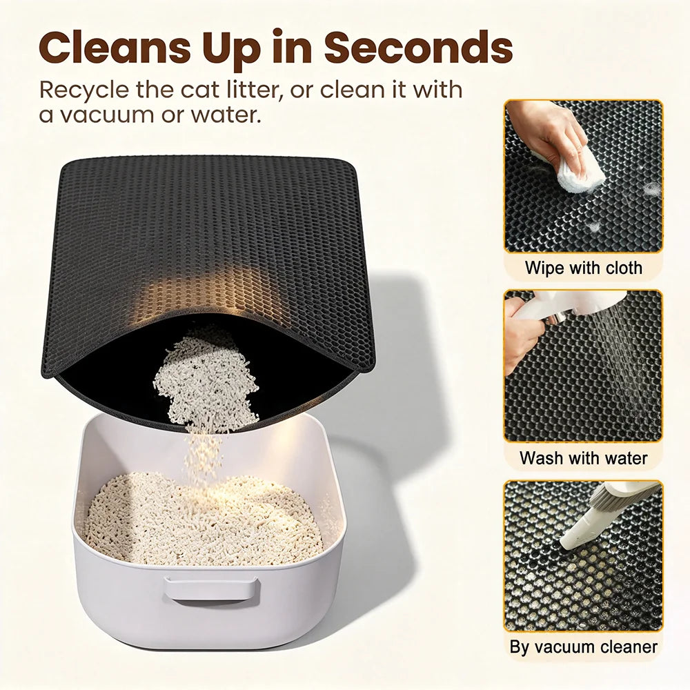 NovaZone Premium Cat Litter Box Mat — Anti-Slip & Easy Clean