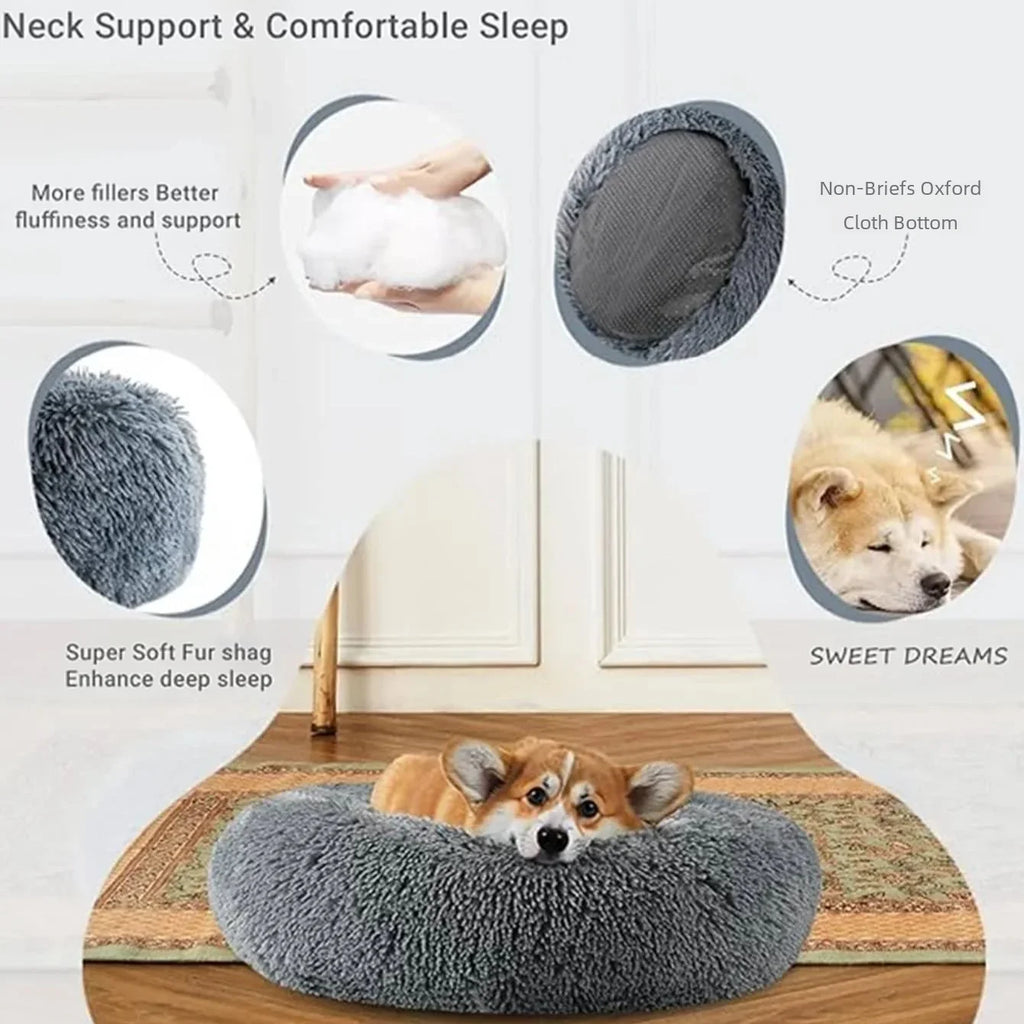 NovaZone Round Plush Pet Bed — 6 Sizes, Ultra Soft