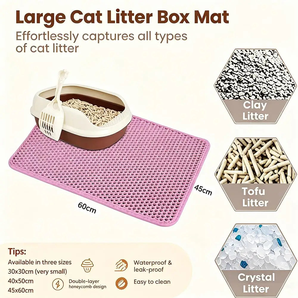 NovaZone Premium Cat Litter Box Mat — Anti-Slip & Easy Clean