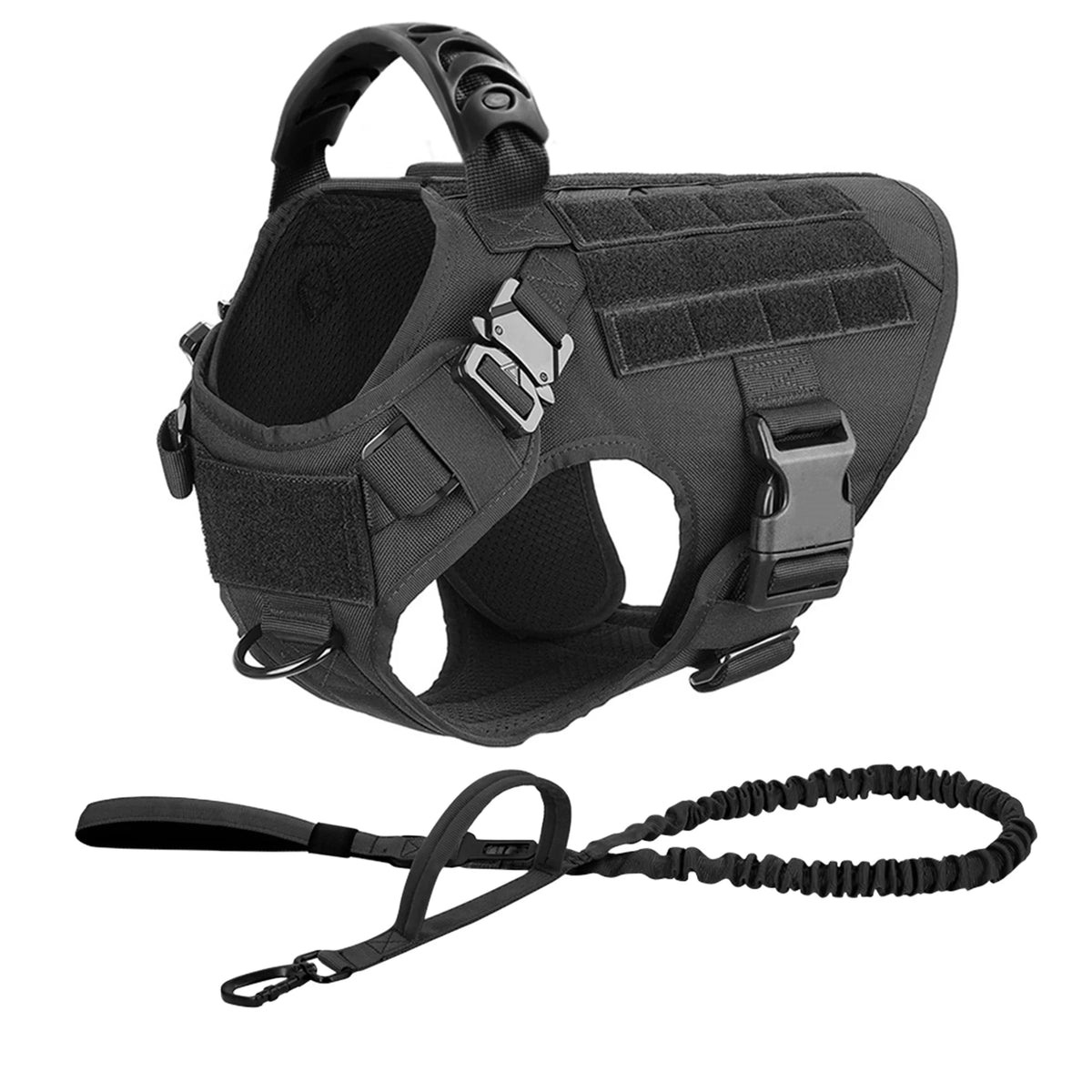 Tactical Military Dog Harness & Leash Set for Large Dogs — Training, Walking & Hunting