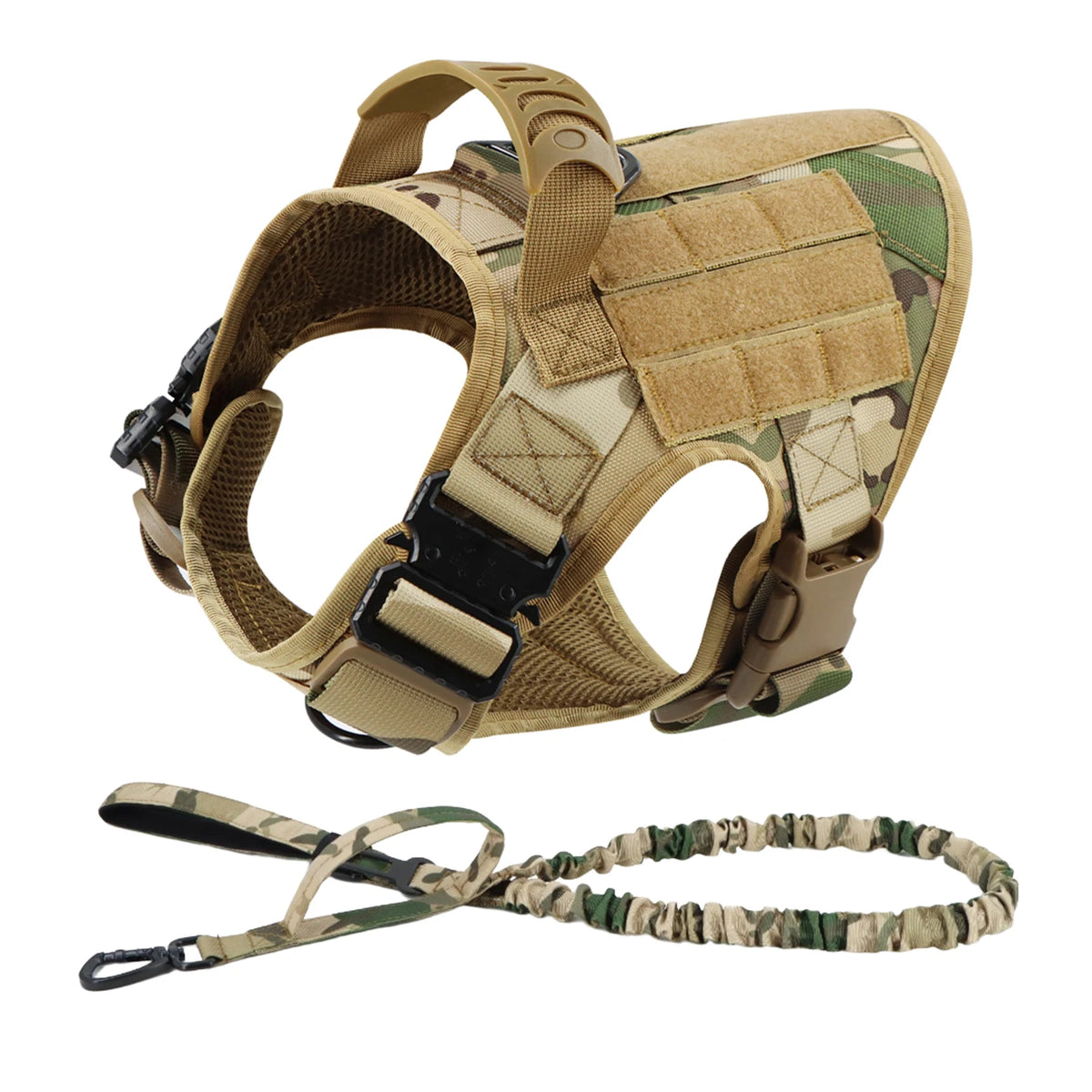 Tactical Military Dog Harness & Leash Set for Large Dogs — Training, Walking & Hunting