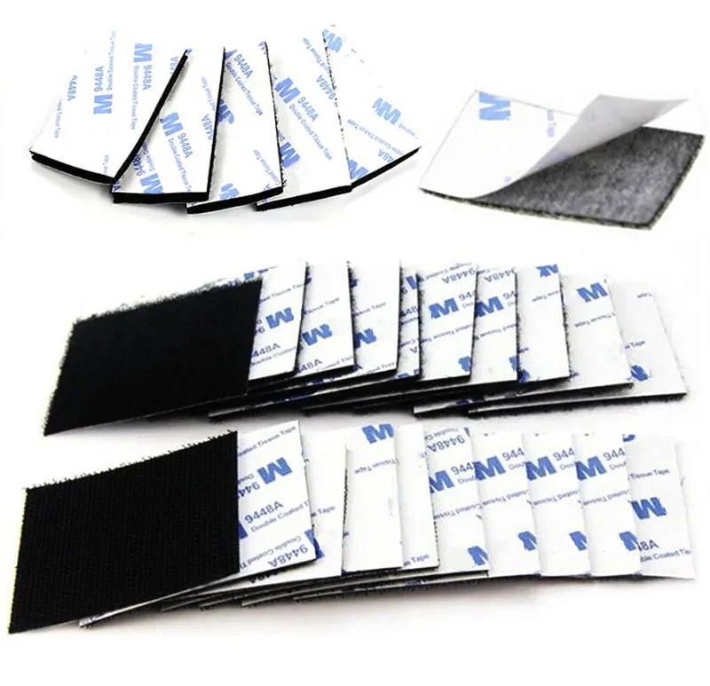10Pcs Strong Self-Adhesive Hook and Loop Fastener Tape Rectangle Nylon Sticker Adhesive Tape With Strong Glue For DIY CraftNylon