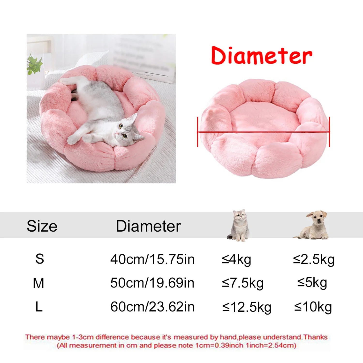 NovaZone Round Plush Pet Bed — 6 Sizes, Ultra Soft