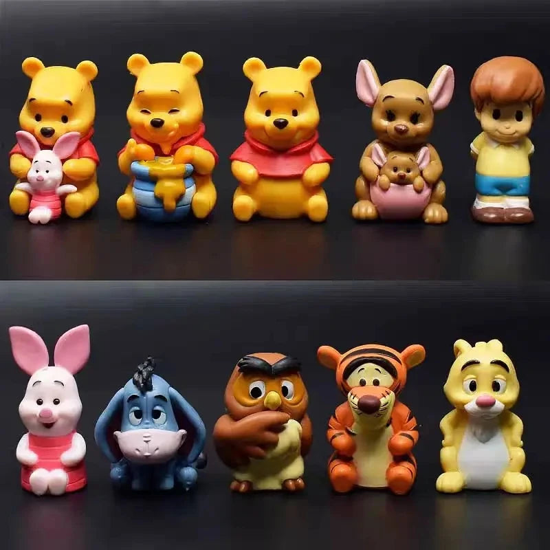 10pcs/set Cartoon Winnie The Pooh Action Figure Toy Pooh Bear Tigger Eeyore Piglet Action Figure Dolls Toy For Kids Gifts