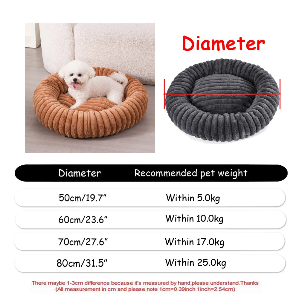 NovaZone Round Plush Pet Bed — 6 Sizes, Ultra Soft