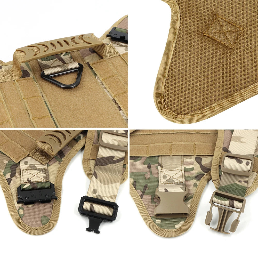Tactical Military Dog Harness & Leash Set for Large Dogs — Training, Walking & Hunting