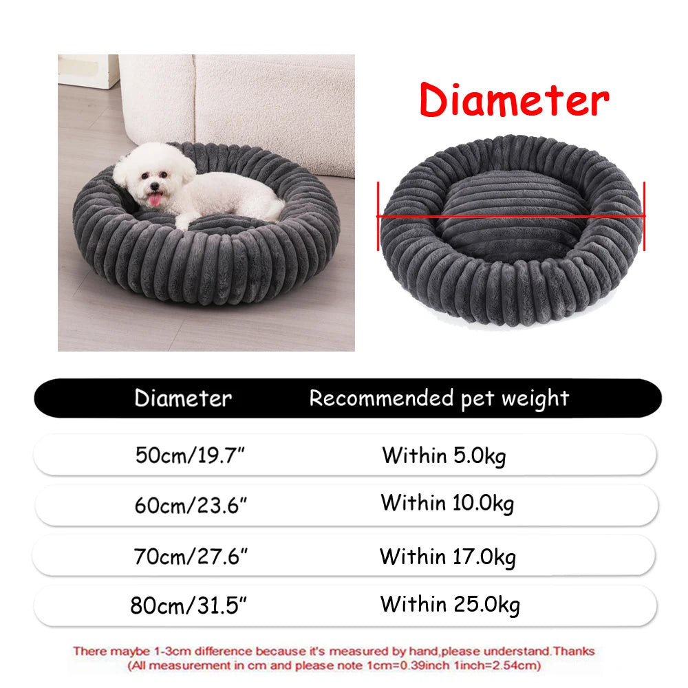 NovaZone Round Plush Pet Bed — 6 Sizes, Ultra Soft