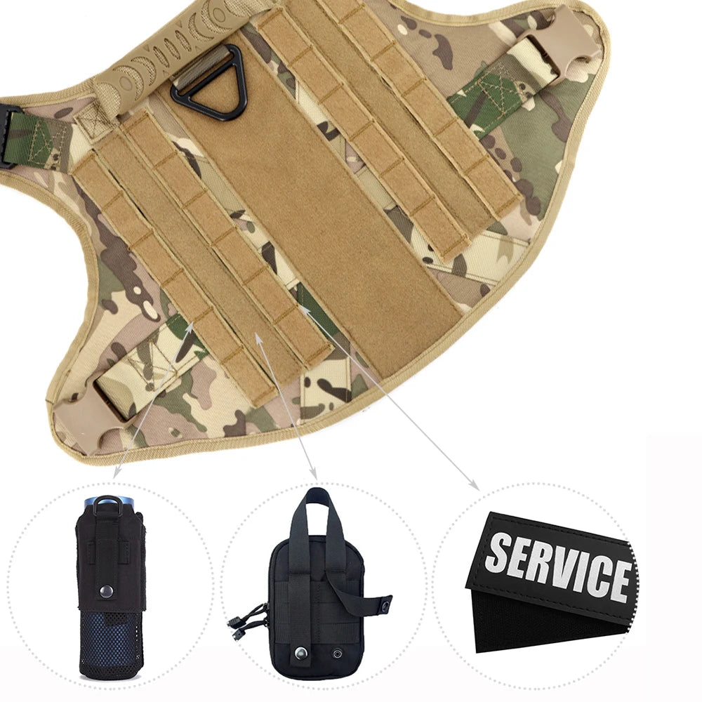 Tactical Military Dog Harness & Leash Set for Large Dogs — Training, Walking & Hunting