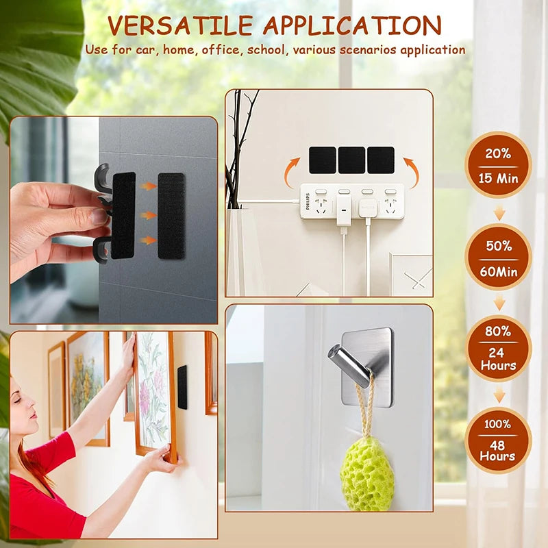 10Pcs Strong Self-Adhesive Hook and Loop Fastener Tape Rectangle Nylon Sticker Adhesive Tape With Strong Glue For DIY CraftNylon