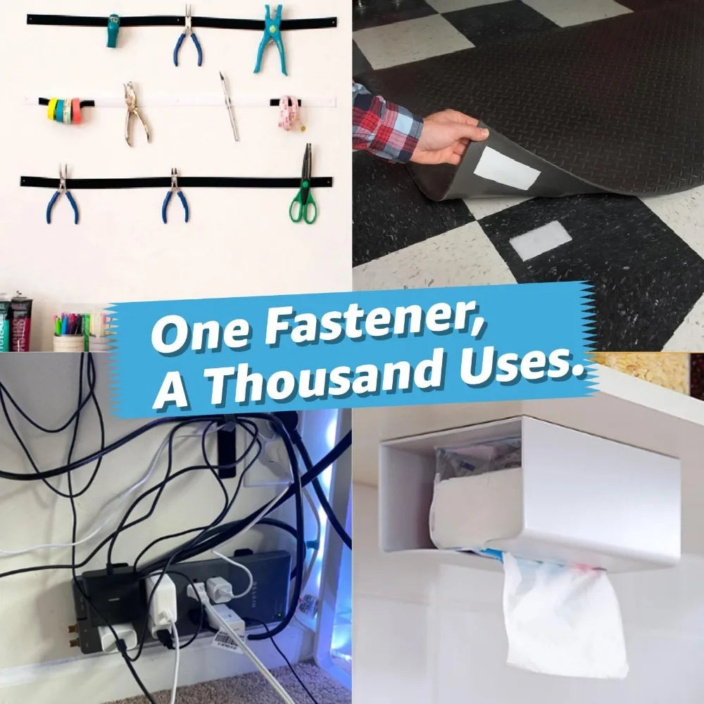 10Pcs Strong Self-Adhesive Hook and Loop Fastener Tape Rectangle Nylon Sticker Adhesive Tape With Strong Glue For DIY CraftNylon