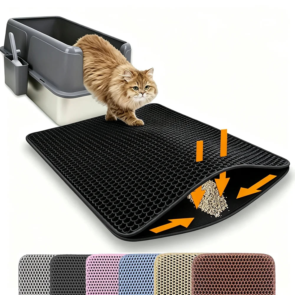 NovaZone Premium Cat Litter Box Mat — Anti-Slip & Easy Clean