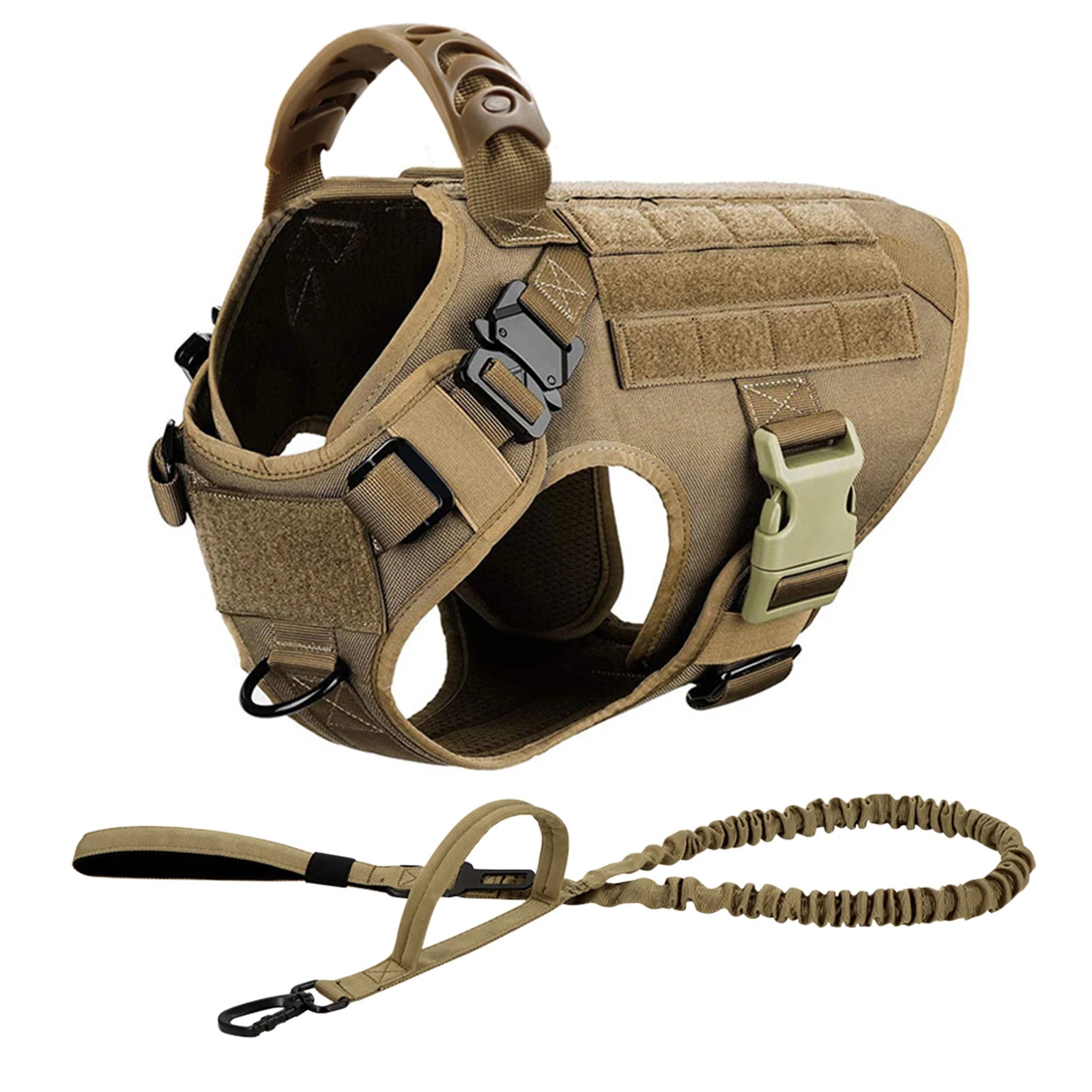 Tactical Military Dog Harness & Leash Set for Large Dogs — Training, Walking & Hunting