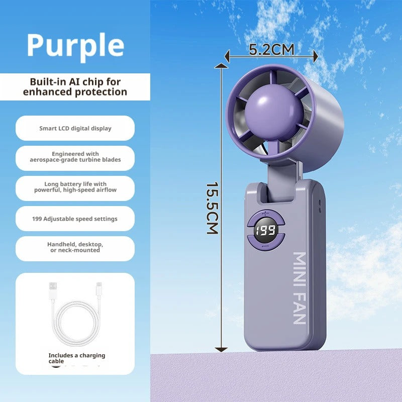 Digital Display High Speed Small Handheld Fan USB