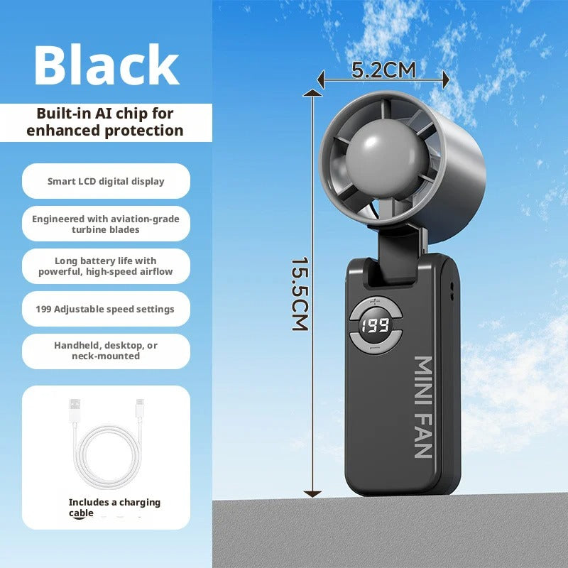 Digital Display High Speed Small Handheld Fan USB