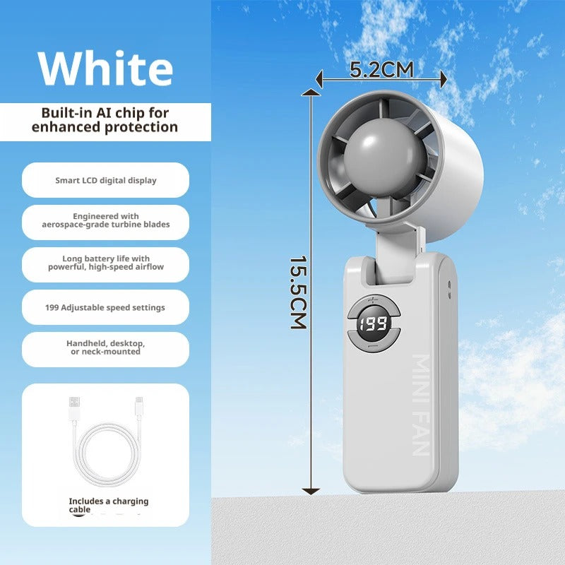 Digital Display High Speed Small Handheld Fan USB